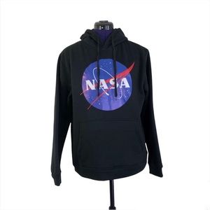 Black NASA Space Logo Hoodie Sweater